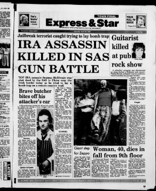 cover page of Wolverhampton Express and Star published on April 26, 1986