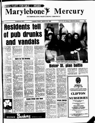 cover page of Marylebone Mercury published on March 28, 1980