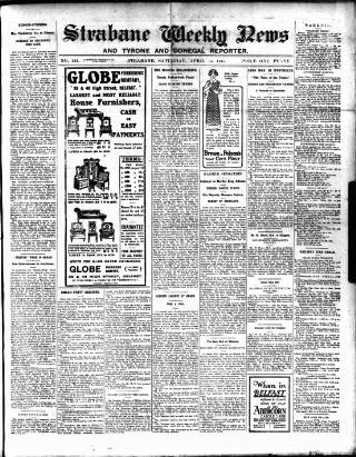 cover page of Strabane Weekly News published on April 19, 1913