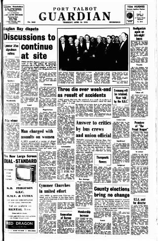 cover page of Port Talbot Guardian published on April 16, 1970