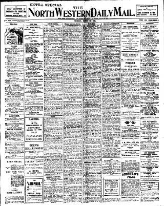 cover page of North West Evening Mail published on March 28, 1911