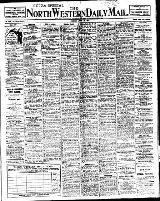 cover page of North West Evening Mail published on April 25, 1911