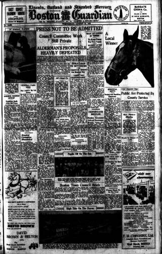 cover page of Boston Guardian published on August 13, 1952