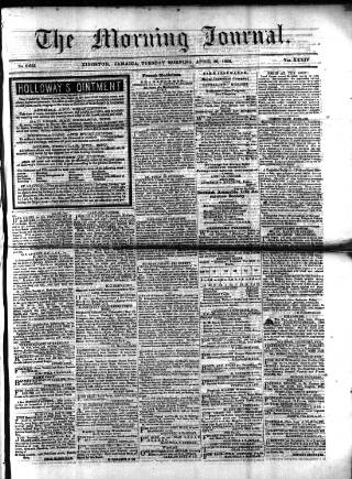 cover page of Morning Journal (Kingston) published on April 20, 1869