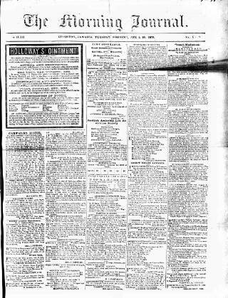cover page of Morning Journal (Kingston) published on April 26, 1870