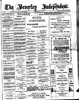 cover page of Beverley Independent published on August 13, 1910