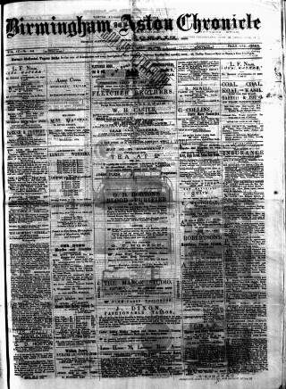 cover page of Birmingham & Aston Chronicle published on April 26, 1884