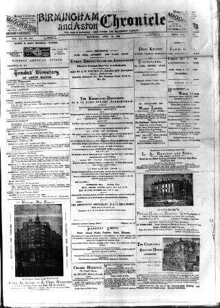 cover page of Birmingham & Aston Chronicle published on April 20, 1895