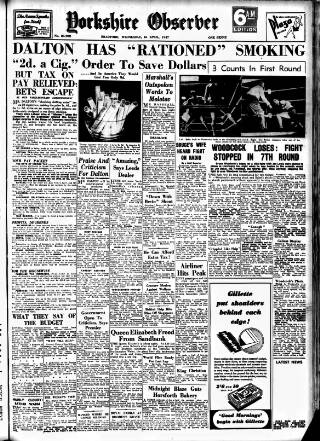 cover page of Bradford Observer published on April 16, 1947
