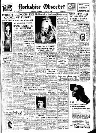 cover page of Bradford Observer published on August 11, 1949