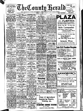 cover page of Flintshire County Herald published on August 13, 1943
