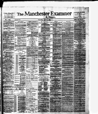 cover page of Manchester Daily Examiner & Times published on April 27, 1893