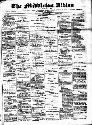 cover page of Middleton Albion published on August 13, 1892