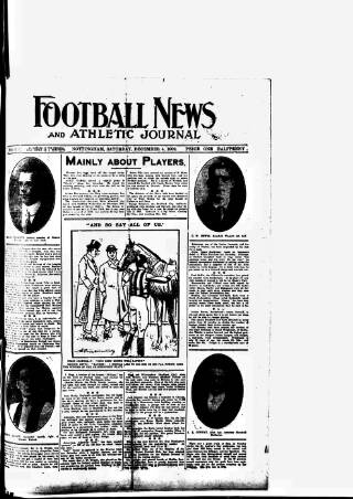 cover page of Football News (Nottingham) published on December 4, 1909