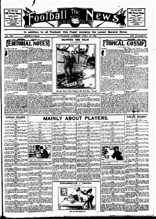 cover page of Football News (Nottingham) published on April 19, 1913