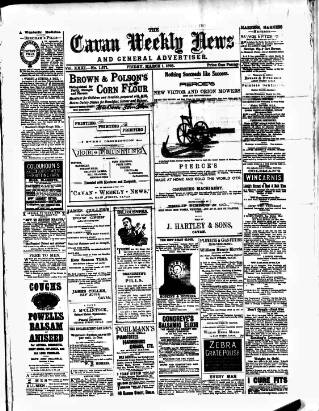cover page of Cavan Weekly News and General Advertiser published on March 1, 1895