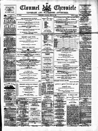 cover page of Clonmel Chronicle published on April 20, 1892