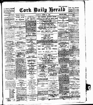 cover page of Cork Daily Herald published on April 20, 1897
