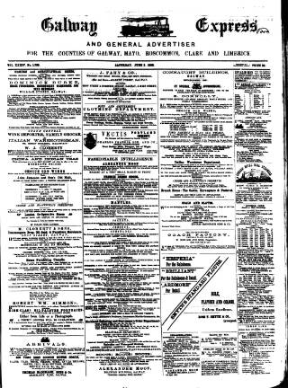 cover page of Galway Express published on June 2, 1888