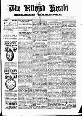 cover page of Kilrush Herald and Kilkee Gazette published on April 20, 1895
