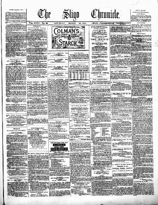 cover page of Sligo Chronicle published on March 28, 1885