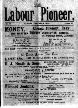 cover page of Labour Pioneer (Cardiff) published on December 1, 1900