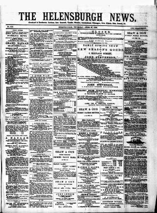 cover page of Helensburgh News published on April 27, 1882