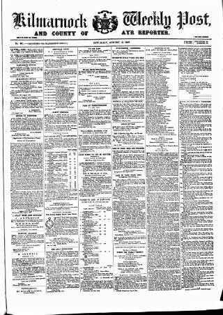 cover page of Kilmarnock Weekly Post and County of Ayr Reporter published on August 13, 1864