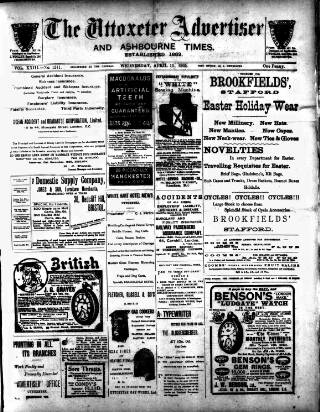 cover page of Uttoxeter Advertiser and Ashbourne Times published on April 19, 1905