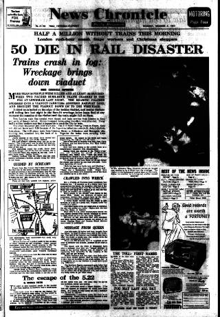 cover page of Daily News (London) published on December 5, 1957