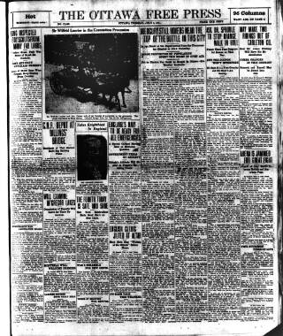 cover page of Ottawa Free Press published on July 4, 1911