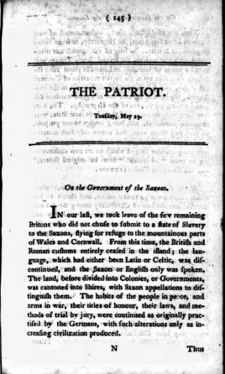 cover page of Patriot 1792 published on May 29, 1792