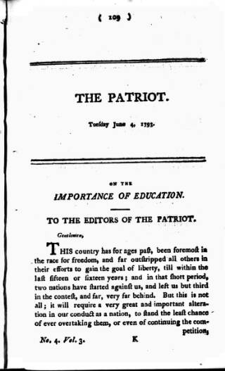 cover page of Patriot 1792 published on June 4, 1793