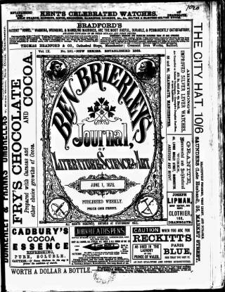 cover page of Ben Brierley's Journal published on June 1, 1878