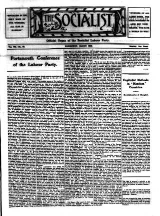 cover page of Socialist (Edinburgh) published on March 1, 1909