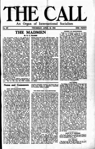 cover page of Call (London) published on April 25, 1918