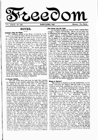 cover page of Freedom (London) published on April 1, 1925