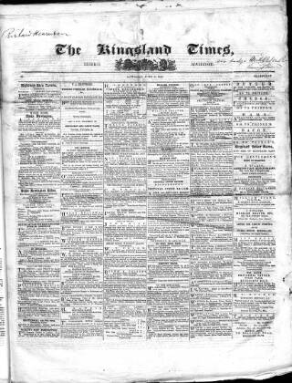 cover page of Kingsland Times and General Advertiser published on June 8, 1861