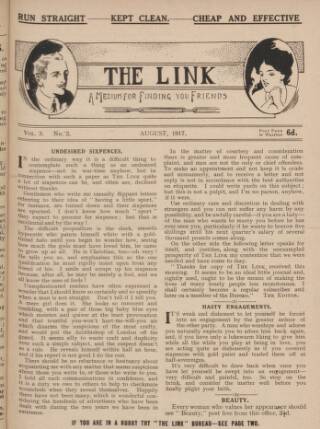 cover page of Link published on August 1, 1917
