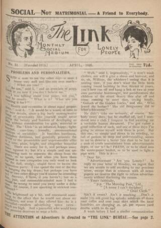 cover page of Link published on April 1, 1920