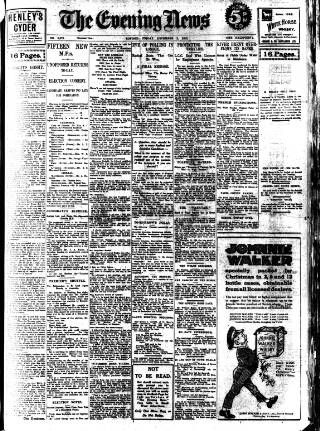 cover page of Evening News (London) published on December 2, 1910