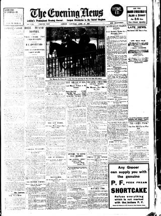 cover page of Evening News (London) published on April 27, 1912