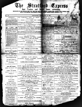 cover page of Stratford Express published on February 24, 1872
