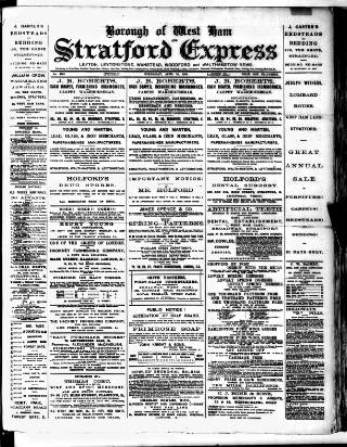 cover page of Stratford Express published on April 25, 1888