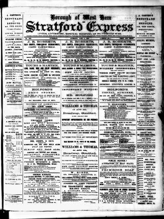 cover page of Stratford Express published on June 2, 1888