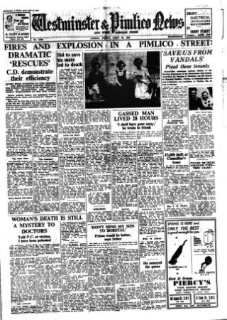 cover page of Westminster & Pimlico News published on April 25, 1952