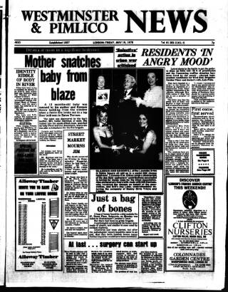 cover page of Westminster & Pimlico News published on May 19, 1978