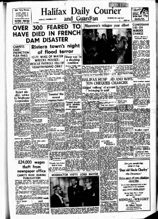 cover page of Halifax Evening Courier published on December 3, 1959