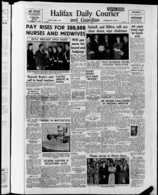 cover page of Halifax Evening Courier published on April 27, 1963