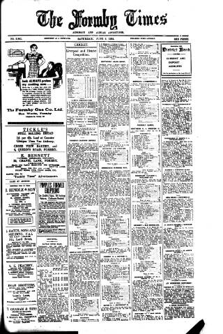 cover page of Formby Times published on June 2, 1934